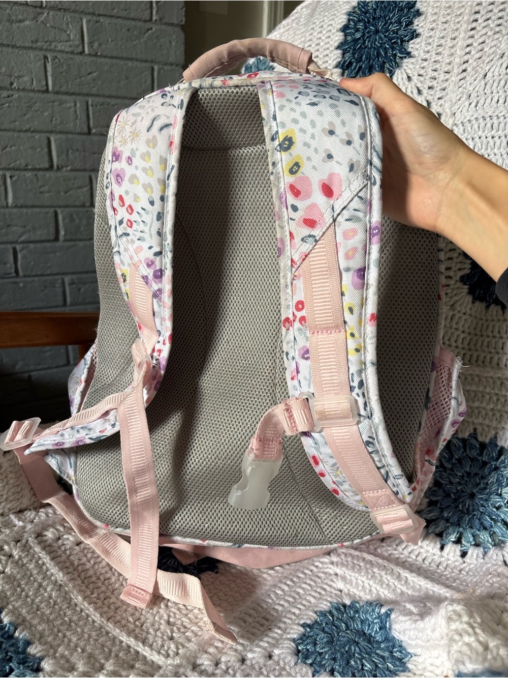 Pottery Barn Kids Mackenzie Multi Watercolor Floral Small Backpack - Picture 2 of 3